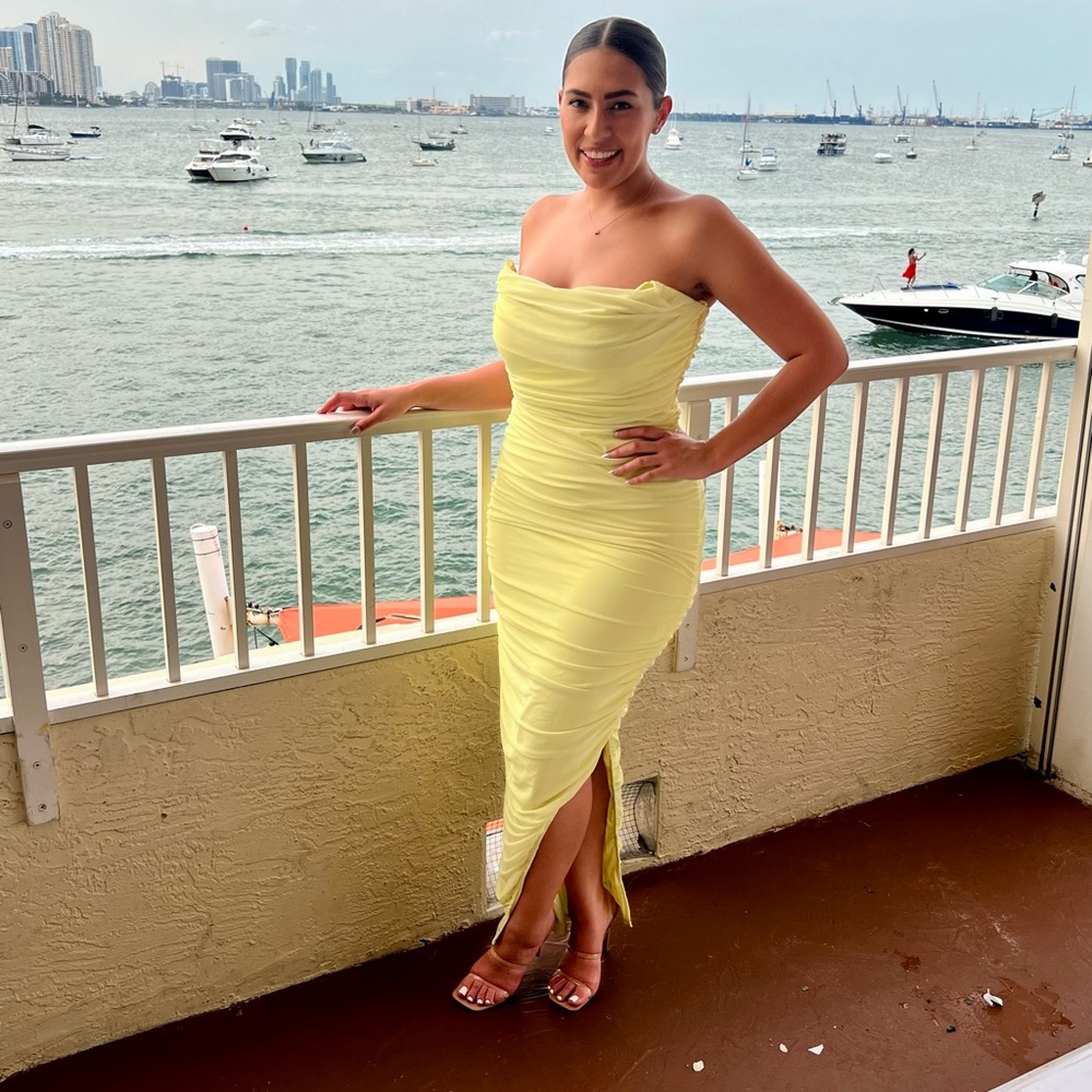 LIME YELLOW FULL LENGTH MAXI DRESS